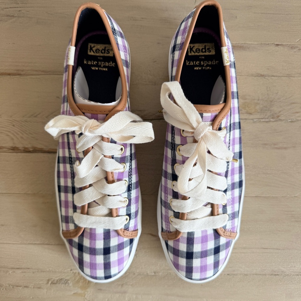 Keds x Kate Spade New York Triple Kick Platform Gingham Sneakers - Picture 2 of 13